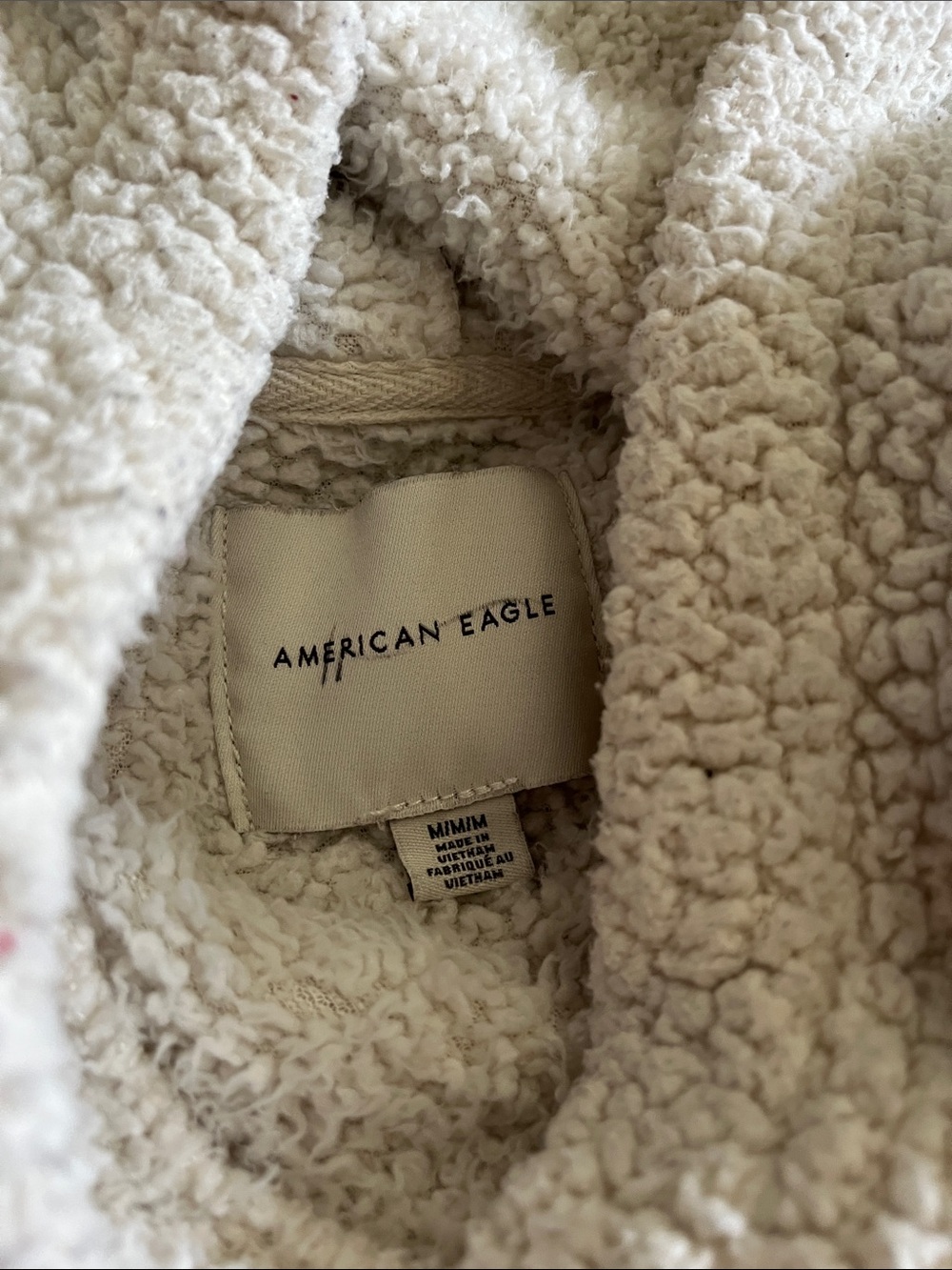 American Eagle Outfitters Cream Sherpa Hoodie - Picture 2 of 4